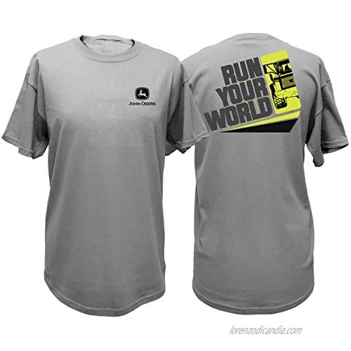 John Deere Men's Run Your World Short Sleeve Tee Shirt Oxford