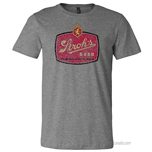 Stroh's Emblem Logo T-Shirt Grey Triblend - Licensed and Authentic
