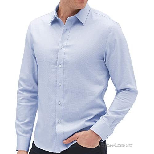 Banana Republic Men's Slim-Fit Untucked Non-Iron Shirt  Basic Blue