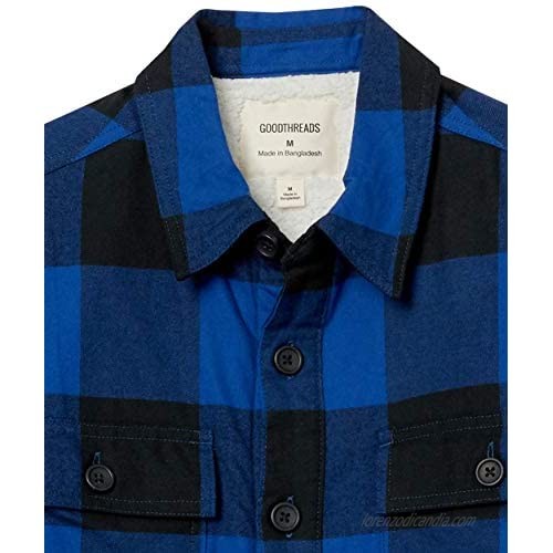 Brand - Goodthreads Men's Sherpa Lined Long-Sleeve Flannel Shirt Jacket