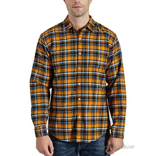 CHIPHELL Men's Flannel Plaid Shirts Long Sleeve Regular Fit Casual Button Down Shirt