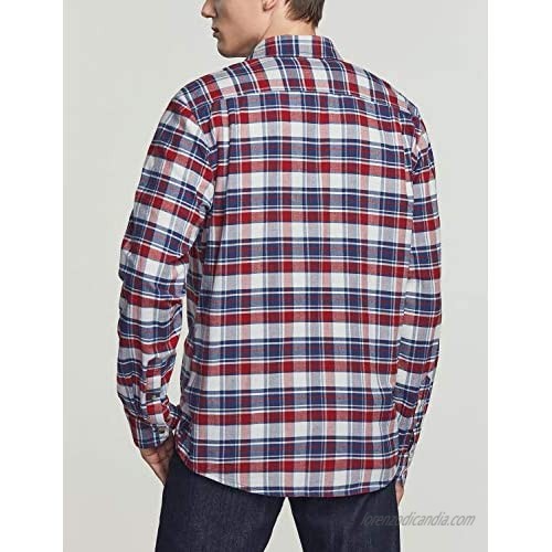 CQR Men's All Cotton Flannel Shirt Brushed Soft Casual Button Up Plaid Shirt Long Sleeve Outdoor Shirts