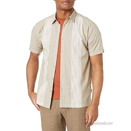Cubavera Men's Short Sleeve C/Rt Y/D Panels Shirt