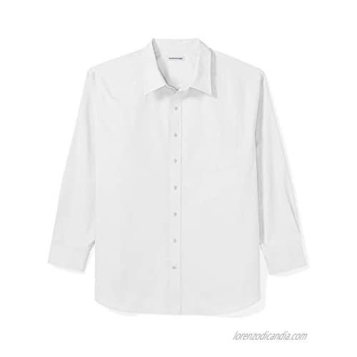  Essentials Men's Big & Tall Long-Sleeve Solid Casual Poplin Shirt fit by DXL