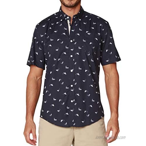INGEAR Casual Cotton Shirt Button Down Hawaiian Short Sleeve Summer Shirt