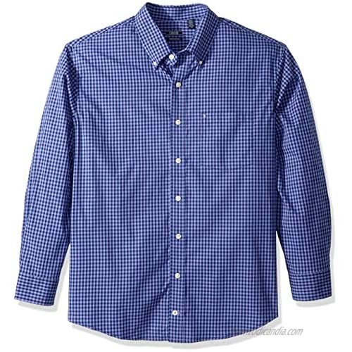 IZOD Men's Big and Tall Button Down Long Sleeve Performance Gingham Shirt (Discontinued)