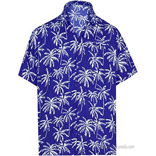 LA LEELA Men's Swim Casual Short Sleeve Aloha Hawaiian Shirt