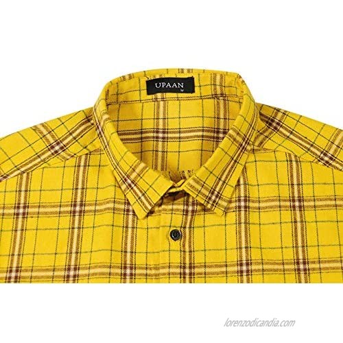 Men's Plaid Flannel Regular Fit Shirts Warm Button Down Long Sleeve Work Casual Shirt