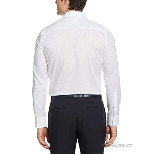 Perry Ellis Men's Slim Fit Dobby Dot Long Sleeve Button-Down Shirt