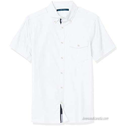 Perry Ellis Men's Slim Fit Solid Twill Short Sleeve Button-Down Shirt