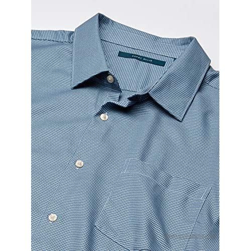 Perry Ellis Men's Solid Dobby Grid Long Sleeve Button-Down Shirt