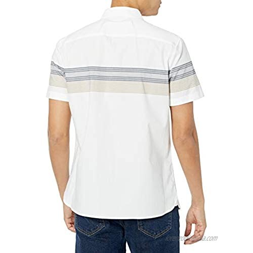 Perry Ellis Men's Standard Plaid Exploded Short Sleeve Button-Down Shirt