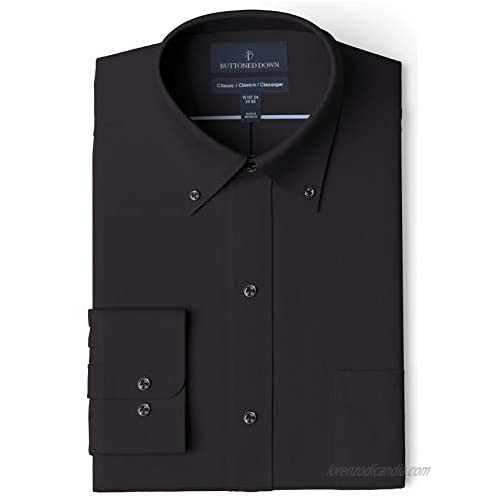  Brand - Buttoned Down Men's Classic Fit Button Collar Solid Non-Iron Dress Shirt