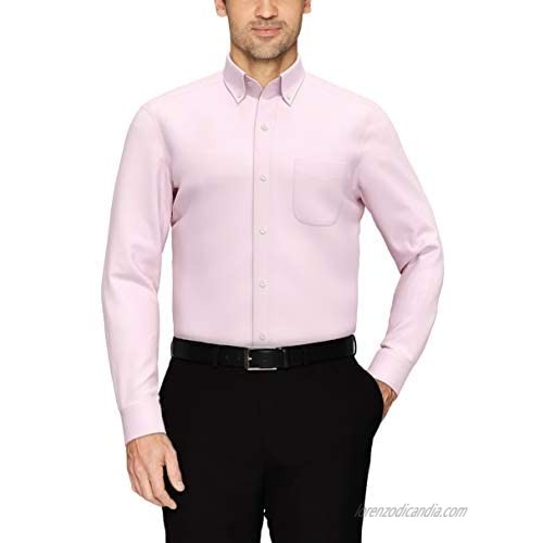 Brand - Buttoned Down Men's Tailored-Fit Button Collar Pinpoint Non-Iron Dress Shirt Light Pink 15.5 Neck 34 Sleeve
