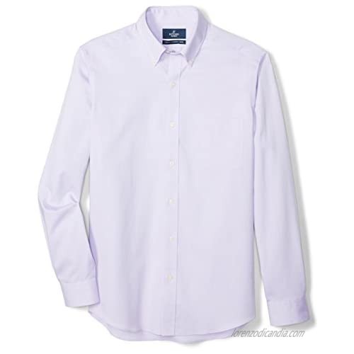 Brand - Buttoned Down Men's Tailored-Fit Button Collar Pinpoint Non-Iron Dress Shirt Purple 17 Neck 37 Sleeve