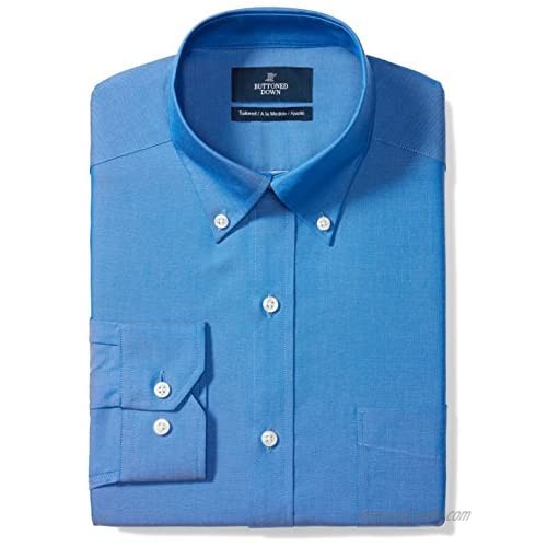 Brand - Buttoned Down Men's Tailored-Fit Button Collar Pinpoint Non-Iron Dress Shirt French Blue 19.5 Neck 37 Sleeve (Big and Tall)
