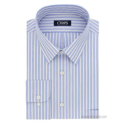 Chaps Men's Regular-Fit Stripe Wrinkle Free Stretch Collar Dress Shirt  Banana Cream