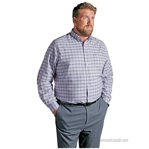 KingSize KS Signature Men's Big & Tall Wrinkle-Resistant Oxford Dress Shirt - Big - 22 35/6 Classic Blue Pinstripe