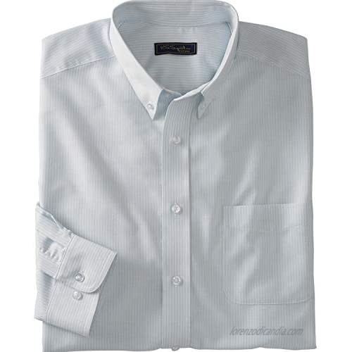 KingSize KS Signature Men's Big & Tall Wrinkle-Resistant Oxford Dress Shirt - Big - 22 35/6  Classic Blue Pinstripe
