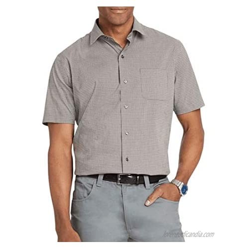 Van Heusen Men's Classic Fit Flex Stretch Short Sleeve Shirt Grey Gray