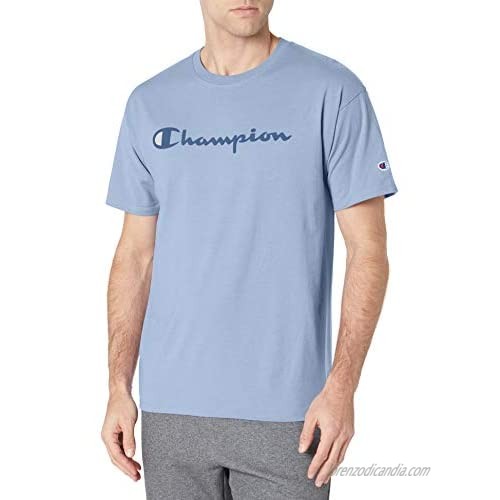 Champion Men's Classic T-Shirt  Screen Print Script  Mache Blue-Y07718  2X- Large