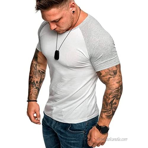 GUBIDIAO Men's Muscle Sports T-Shirts Short Sleeve Summer Cotton Tops Athletic Gym Training Workout Tee Shirt