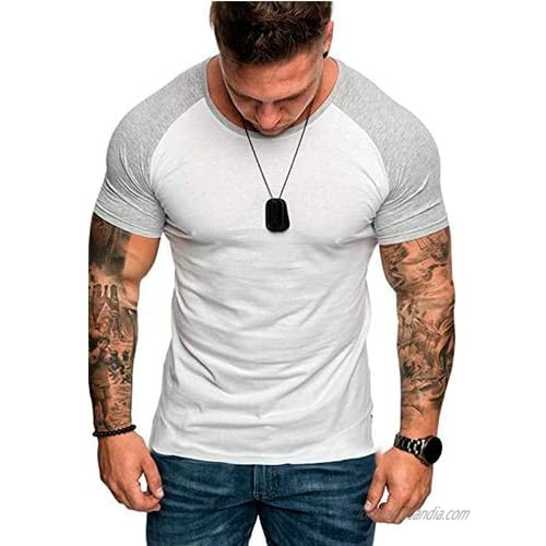 GUBIDIAO Men's Muscle Sports T-Shirts Short Sleeve Summer Cotton Tops Athletic Gym Training Workout Tee Shirt