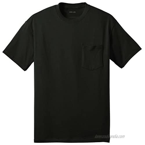 Joe's USA Mens 50/50 Cotton/Poly Pocket T-Shirts in Regular  Big and Tall Sizes