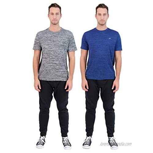 Unipro Mens 2 Pack Mesh T-Shirts Quick Dry Performance Athletic Fit Short Sleeve Tees for Workout and Exercise