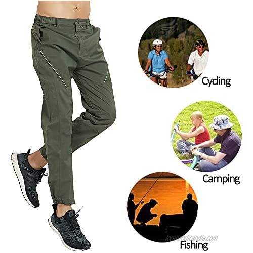 Arasiyama Men's Rain Pants Lightweight Hiking Pants Breathable Waterproof Outdoor Pants for Fishing with Pockets