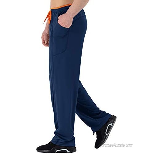 BGOWATU Men's Yoga Sweatpants Open Bottom Quick Dry Joggers Running Casual Loose Fit Athletic Pants with Pockets