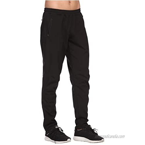 CQC Men's Fleece Cycling Bike Pants Windproof Thermal Athletic Sweatpants for Winter Outdoor Running Hiking