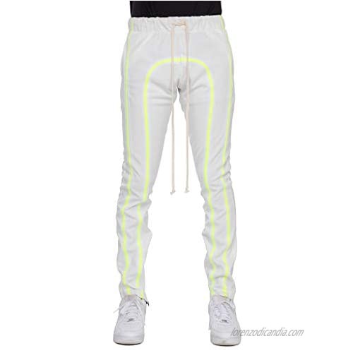 EPTM Men's Stripe Track Pants Slim Fit with Ankle Zippers