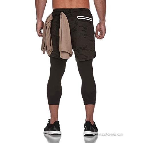 Rela Bota Men's Workout Legging Running Training Tights Shorts Pants Gym Yoga Sweatpants with Pockets