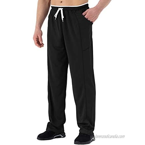 TBMPOY Men's Sweatpants Open Bottom Loose Jogger Running Pants with Pocket