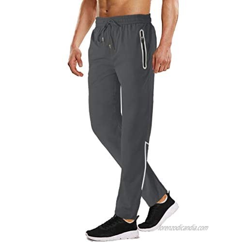 WOTHONPIS Men's Lightweight Workout Hiking Pants Quick Dry Stretch Breathable Sweatpants Regular Fit
