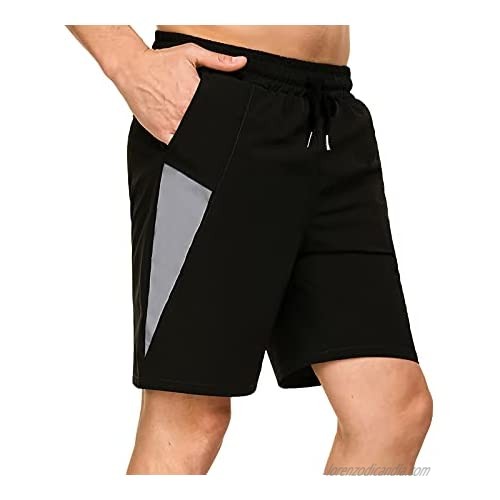 Aiboria Men's Quick Dry Athletic Gym Shorts Elastic Waist Lightweight Workout Running Shorts with Pockets