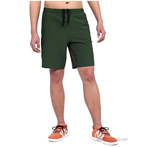 DISHANG Men's Athletic Shorts Dry Quick Lightweight Basketball Shorts Gym Shorts for Men with Zipper Pockets