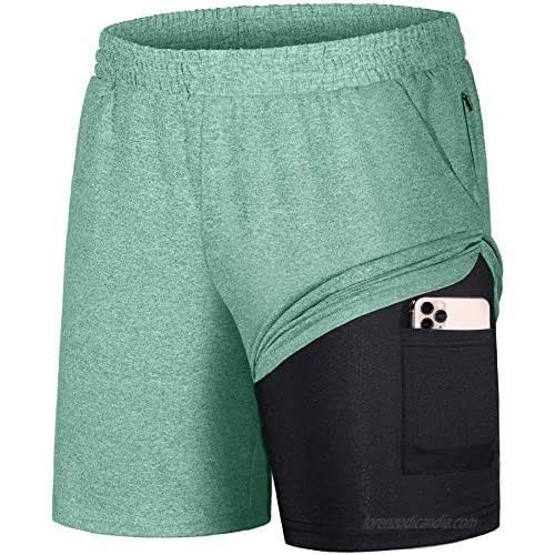 Fulbelle Men's Quick Dry Running Shorts 2-in-1 Sport Shorts with Pockets