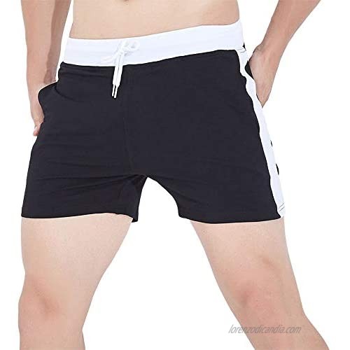 JackieLove Men's 3" Sweat Gym Running Workout Athletic Short Training Lounge Cotton Shorts Bottoms