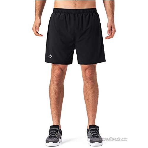 Naviskin Men's 5 Quick Dry Running Workout Shorts UPF 30+ Sun Protection Outdoor Shorts Mesh Side Panels Zip Pocket