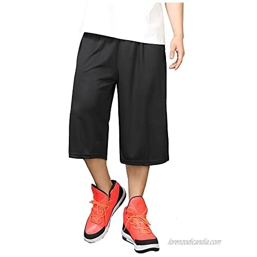 Rayiisuy Plus Size Summer Men's Solid Sports Running Workout Shorts Quick Dry Activewear Street Wear Mens Shorts Basketball