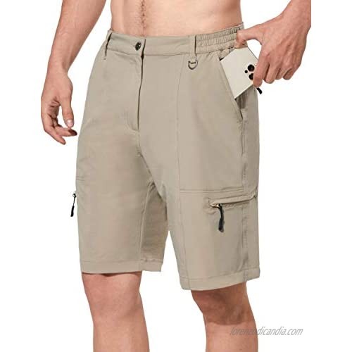 SPECIALMAGIC Men's Hiking Cargo Shorts Quick Dry Lightweight Camping Water Resistant Shorts Khaki XL