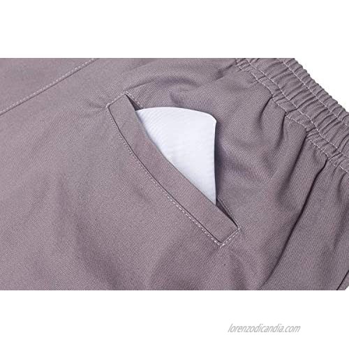 Visive Mens Shorts for Men Solid Chino Casual Athletic Elastic Waist Gym Short