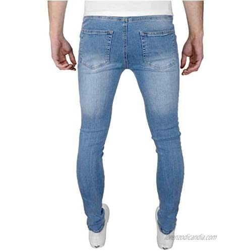 F&H Razor Mens Ripped Super Skinny Fit Stretch Denim Jeans