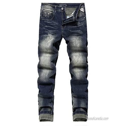 no-branded Men's Ripped Skinny Distressed Destroyed Slim Fit Stretch Biker Jeans Pants with Holes
