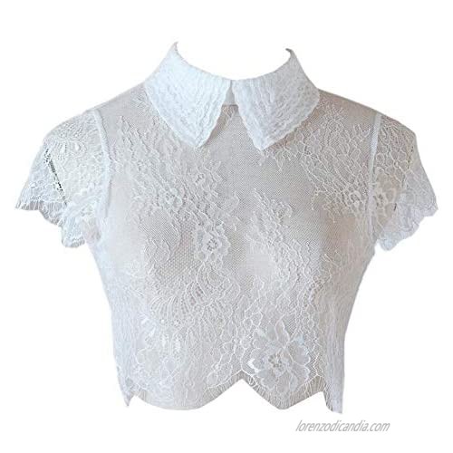 Sexy Fake Collar for Women Girl Lace Detachable Fashion Faux Collars Blouse for Girls