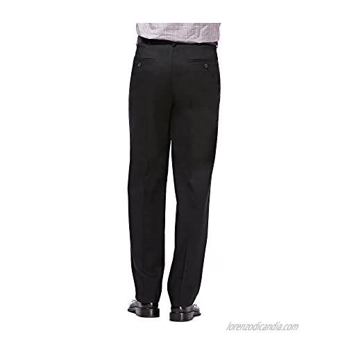 Haggar Men's Premium No Iron Khaki Flat Front Pant Black 40-31