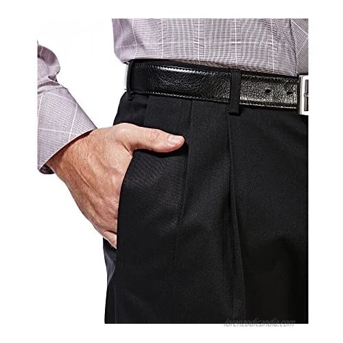 Haggar Men's Premium No Iron Khaki Flat Front Pant Black 40-31