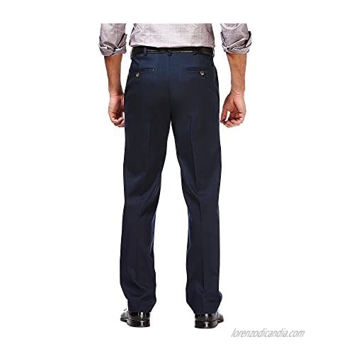 Haggar Men's Premium No Iron Khaki Flat Front Pant Dark Navy 36-31